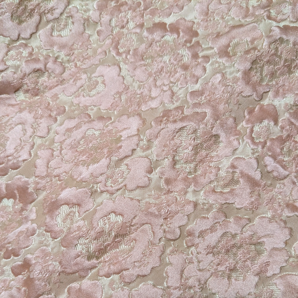 VINTAGE CUSTOM Sheath Dress, Elegant Pink and Cream Textured Floral - Picture 9 of 12
